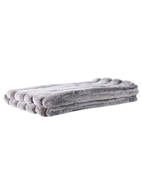 Plaid en fausse fourrure gris - 120x150 cm