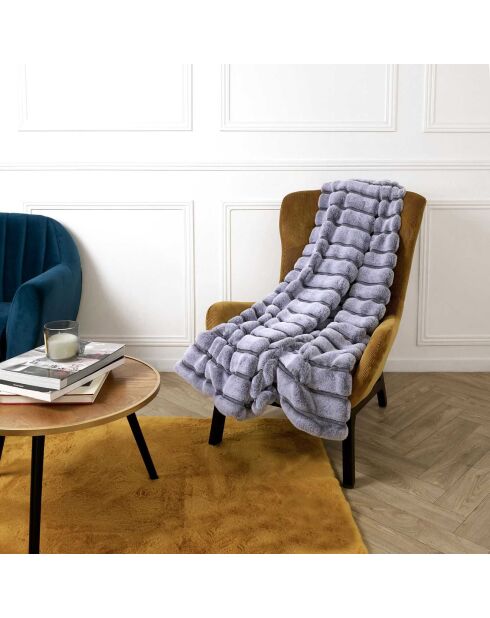 Plaid en fausse fourrure gris - 120x150 cm