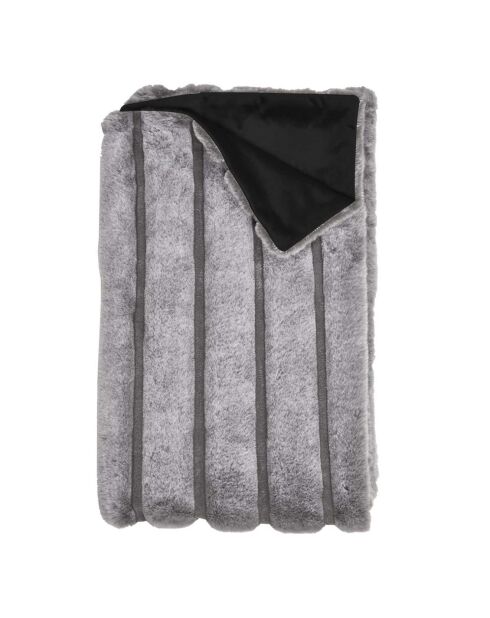 Plaid en fausse fourrure gris - 120x150 cm