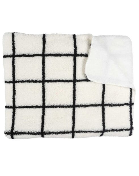 Plaid Sherpa bianco/nero - 130x160 cm
