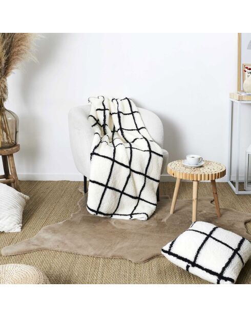 Plaid Sherpa bianco/nero - 130x160 cm