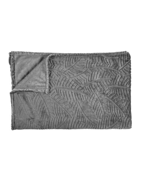 Plaid en Flanelle embossé gris foncé - 150x200 cm
