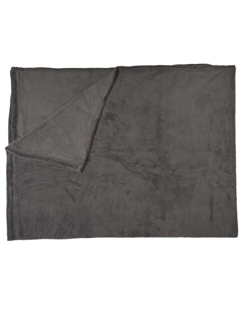 Plaid en Microfibre gris foncé - 150x200 cm