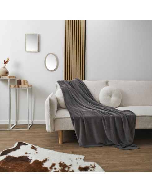 Plaid en Microfibre gris foncé - 150x200 cm