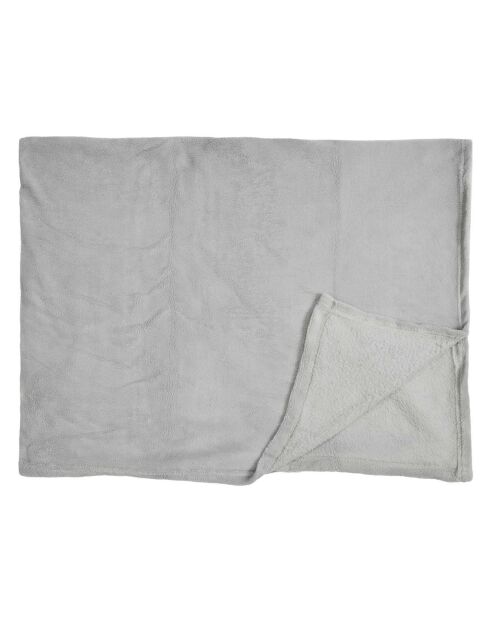 Plaid en Microfibre gris clair - 120x150 cm