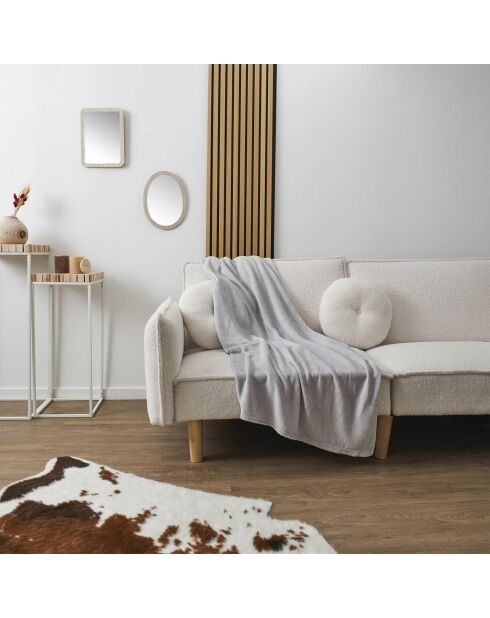 Plaid en Microfibre gris clair - 120x150 cm