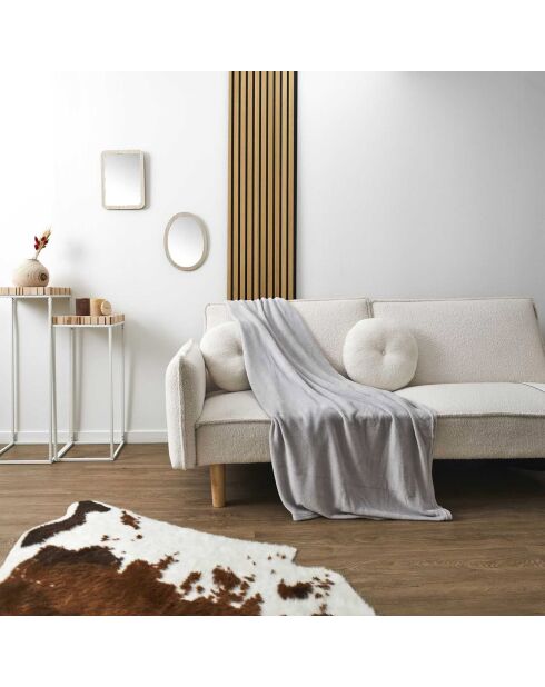Plaid en Microfibre gris clair - 150x200 cm