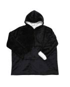 Sweat plaid à capuche intérieur Sherpa noir