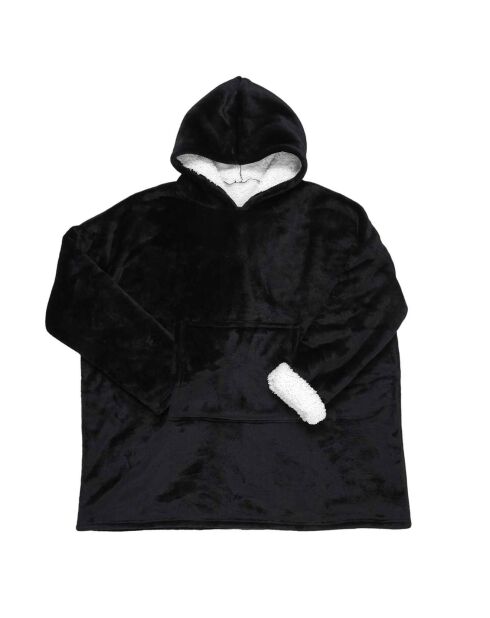 Sweat plaid à capuche intérieur Sherpa noir