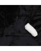 Sweat plaid à capuche intérieur Sherpa noir