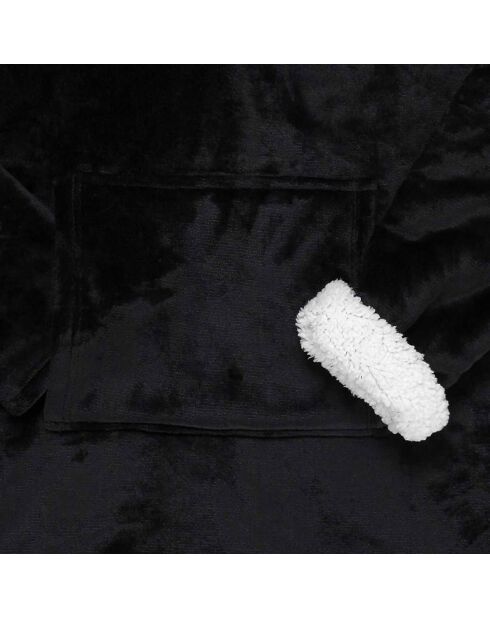 Sweat plaid à capuche intérieur Sherpa noir
