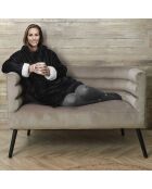 Sweat plaid à capuche intérieur Sherpa noir