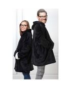 Sweat plaid à capuche intérieur Sherpa noir