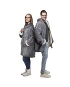 Sweat plaid zippé à capuche intérieur Sherpa gris