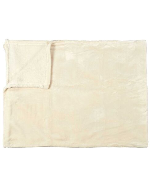 Plaid en Flanelle crème - 125x150 cm