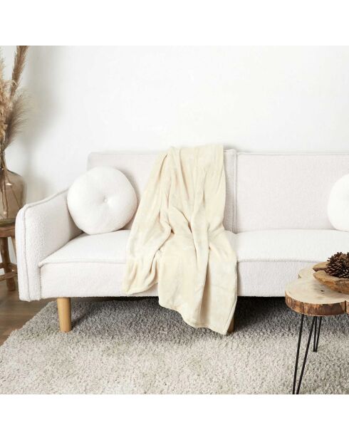 Plaid en Flanelle crème - 125x150 cm