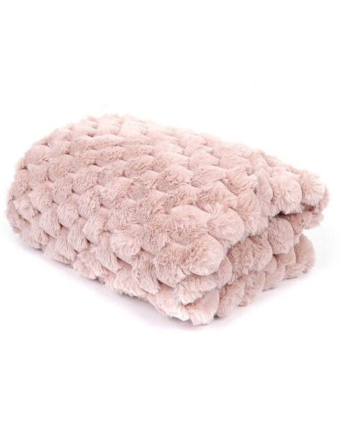 Plaid en fausse fourrure Opulence rose - 120x150 cm