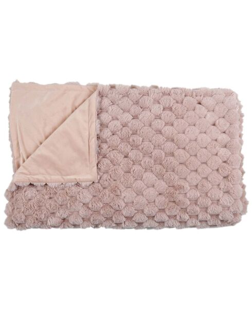 Plaid en fausse fourrure Opulence rose - 120x150 cm