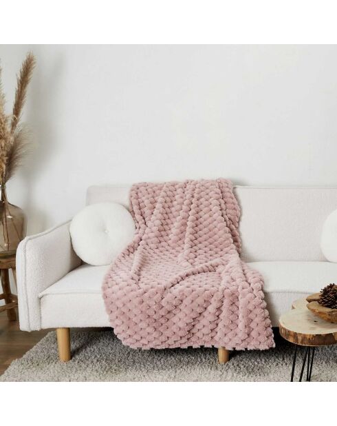 Plaid en fausse fourrure Opulence rose - 120x150 cm