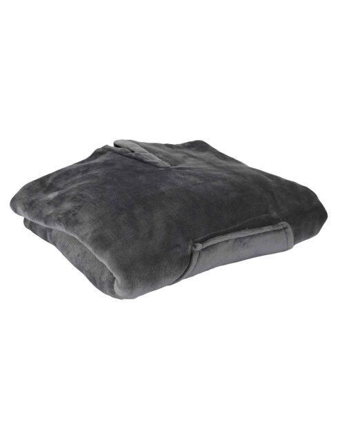 Plaid poncho gris - 130x170 cm