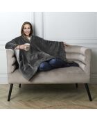Plaid poncho gris - 130x170 cm