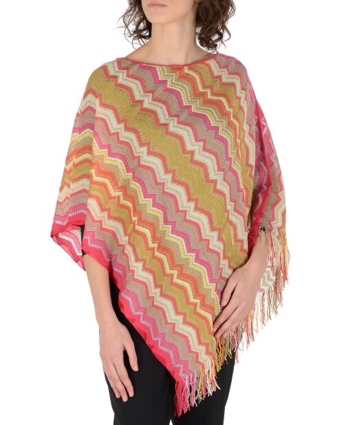 Poncho en Laine mélangée multicolore