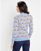 Pull 100% Laine Champi bleu