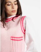 Pull sans manches en Laine mélangée Mouline rose