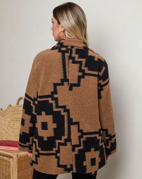 Manteau en Laine mélangé Isaya noir