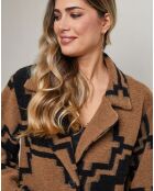 Manteau en Laine mélangé Isaya noir