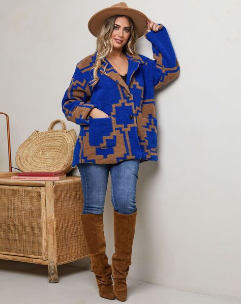 Manteau en Laine mélangé Isaya royal