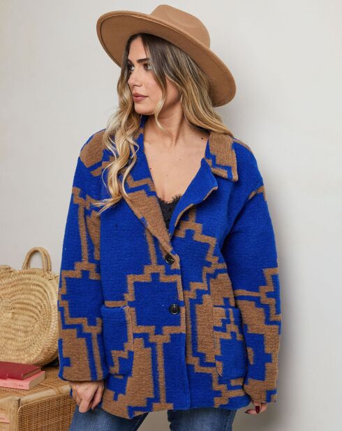 Manteau en Laine mélangé Isaya royal