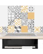 Crédence adhésive Carreaux de Ciment multicolore - 60x90 cm