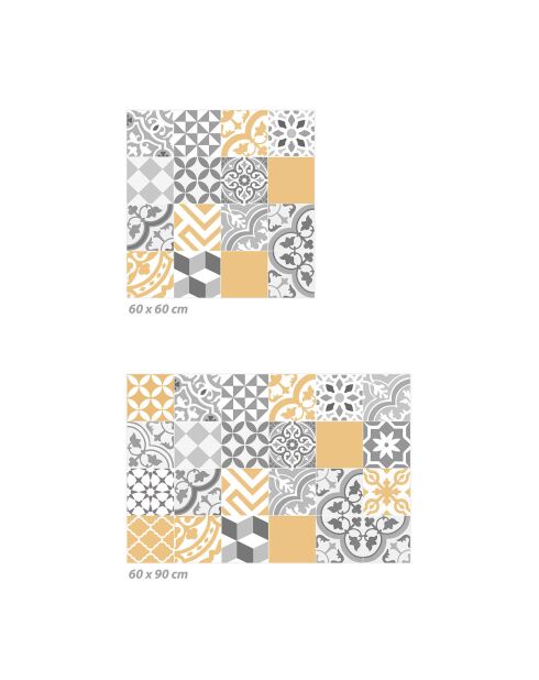 Crédence adhésive Carreaux de Ciment multicolore - 60x90 cm