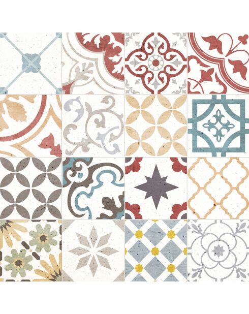 Crédence adhésive Carreaux de Ciment multicolore - 60x60 cm