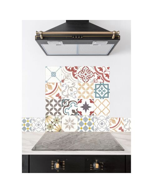 Crédence adhésive Carreaux de Ciment multicolore - 60x90 cm