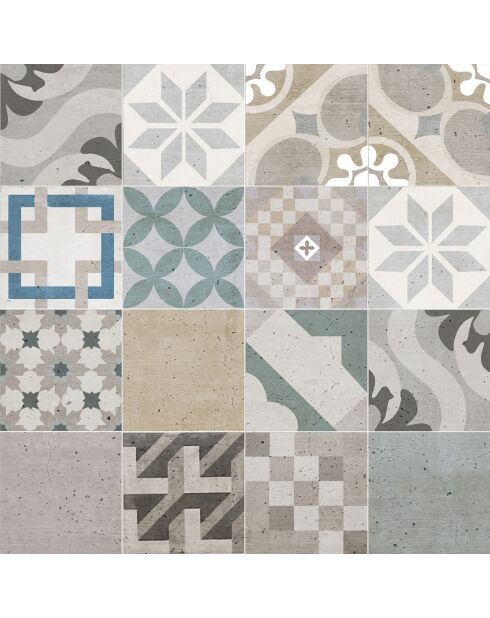 Crédence adhésive Carreaux de Ciment multicolore - 60x60 cm