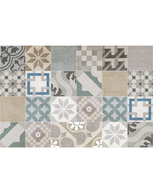 Crédence adhésive Carreaux de Ciment multicolore - 60x90 cm