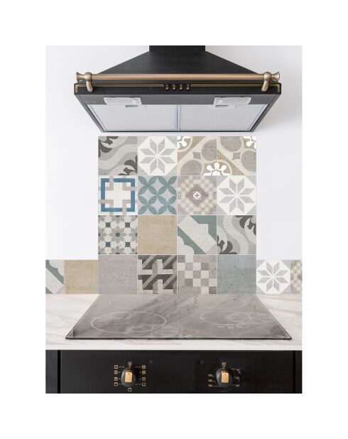 Crédence adhésive Carreaux de Ciment multicolore - 60x90 cm