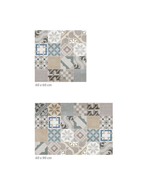 Crédence adhésive Carreaux de Ciment multicolore - 60x90 cm