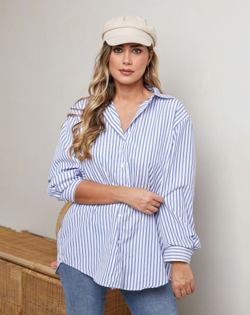 Chemise Leonise bleu/blanc