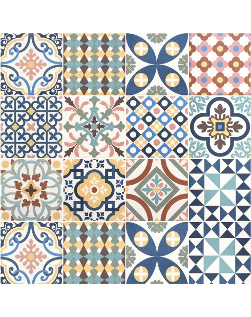 Crédence adhésive Carreaux de Ciment multicolore - 60x60 cm