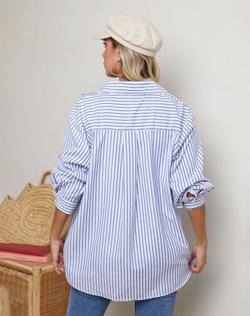 Chemise Leonise bleu/blanc