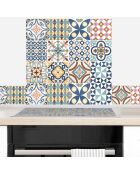 Crédence adhésive Carreaux de Ciment multicolore - 60x90 cm
