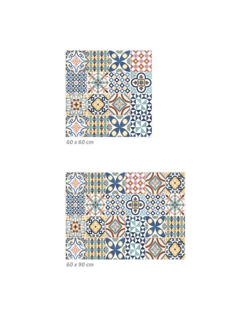 Crédence adhésive Carreaux de Ciment multicolore - 60x60 cm