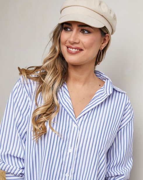 Chemise Leonise bleu/blanc