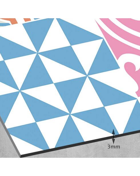 Crédence adhésive Carreaux de Ciment multicolore - 60x60 cm