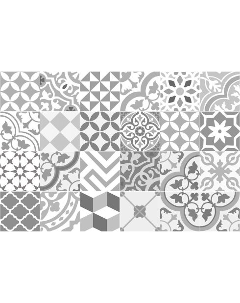 Crédence adhésive Carreaux de Ciment multicolore - 60x90 cm