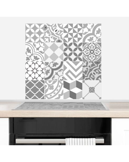 Crédence adhésive Carreaux de Ciment multicolore - 60x90 cm