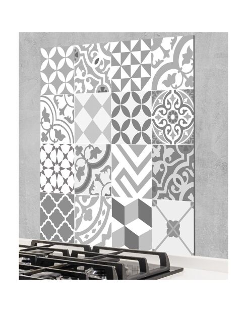 Crédence adhésive Carreaux de Ciment multicolore - 60x90 cm